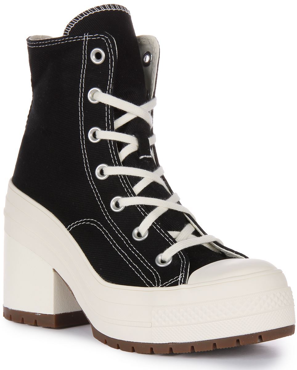 CONVERSE A05347C Chuck de Lujo Tacón Botines Unisex en Negro Blanco GB 3-8