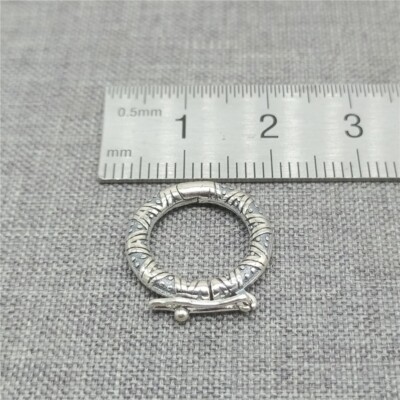 2pcs of 925 Sterling Silver Tribal Circle Round Clasps for