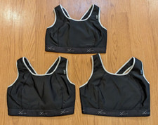 LOT of 3 CW-X Xtra Support High Impact Sports Bra Black 165105 - 36DD