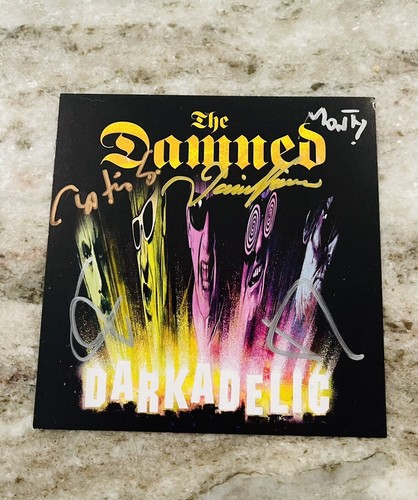 THE DAMNED - AUTOGRAPHED "DARKADELIC" SIGNED CD ARTCARD AND NEW SEALED CD 2023 - Picture 2 of 3