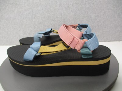 Teva Flatform Universal Platform Sandals Straps Multi Color Womens