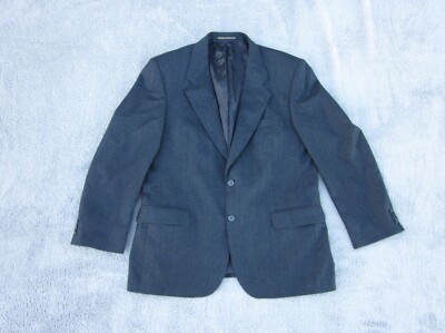 M&S Blazer Jacket Mens UK 40 EUR 50 Black Wool Single Breasted Two Button