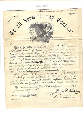 Promotion  Doc Lt John R Clemm 3rd Maryland KIA, Colonel Joseph Sudsberg  a