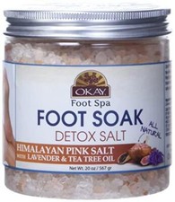 Okay Himalayan Pink Salt Detoxifying Foot Soak With  Tea Tree Oil, lavender,