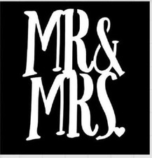 STENCIL Mr & Mrs Airbrush Mylar Durable Reusable #243S Made in USA