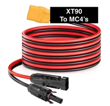 50ft Solar Panel Extension Cable Wire  XT90 Female to Solar Connectors