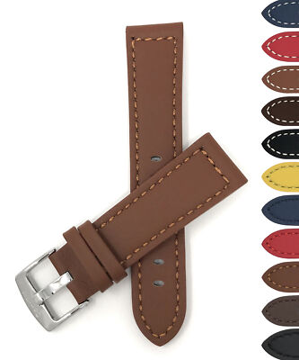 24mm Leather Aviator Watch Strap Band for Citizen Mickey Mouse