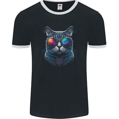 Ein Cooler Katze Mit Cosmos Brille Herren Ringer Maglietta FotL