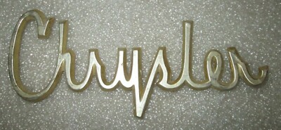 1962 CHRYSLER NEWPORT WINSOR GOLD FRONT FENDER EMBLEM BADGE ORIGINAL OEM DAMAGED