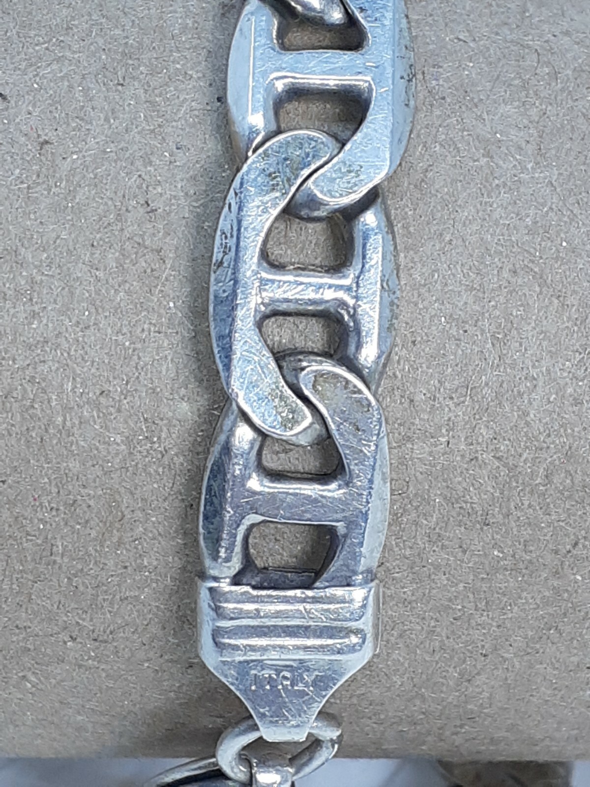 925 Solid Silver Anchor Linked Bracelet  Size 8" … - image 4