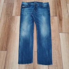 Diesel Industry Jeans Mens 39x32 Blue Safado Slim Straight Button Fly 084GG Wash