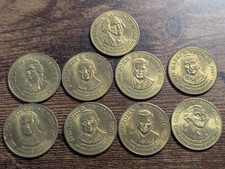 Shell Company Presidential Collector Coin Lot Of 9 Commemorative 1992 Gold Tone