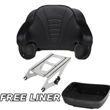 King Trunk Speakers & Mount Rack Pad Fit For Harley Road Glide 14-Up