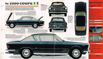 FIAT 2300 COUPE SPEC SHEET/Brochure/Catalog:1964,1965, | eBay