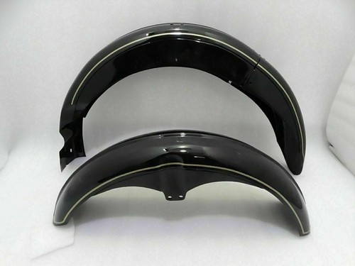 Ajs Front And Rear Black Painted Mudguard Set (Pre-Drilled)