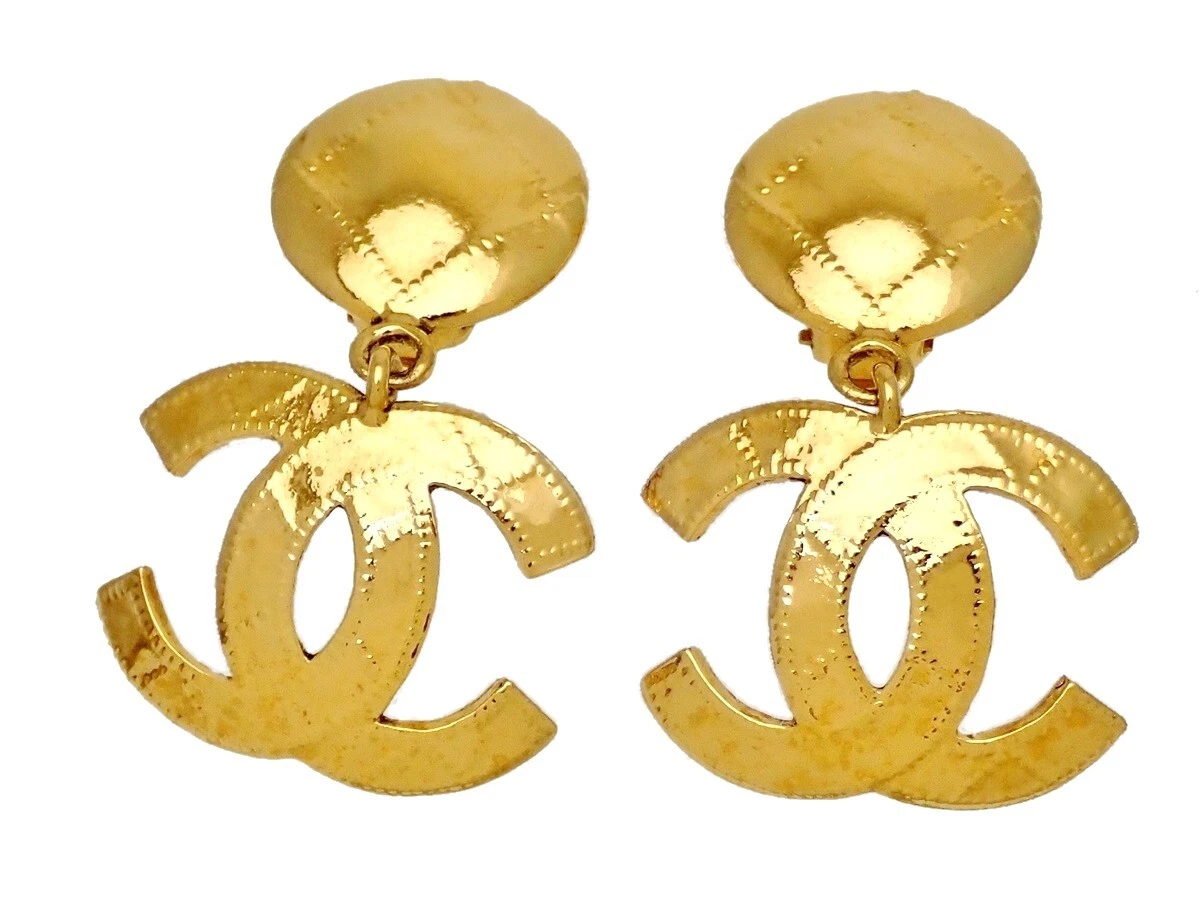 Vintage Chanel CC Logo Clip Earrings