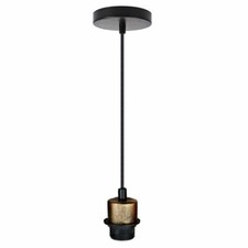 Image of Vintage Pendant Light Ceiling Rose Cable E27 Fitting Set Hanging Pendant Lamp