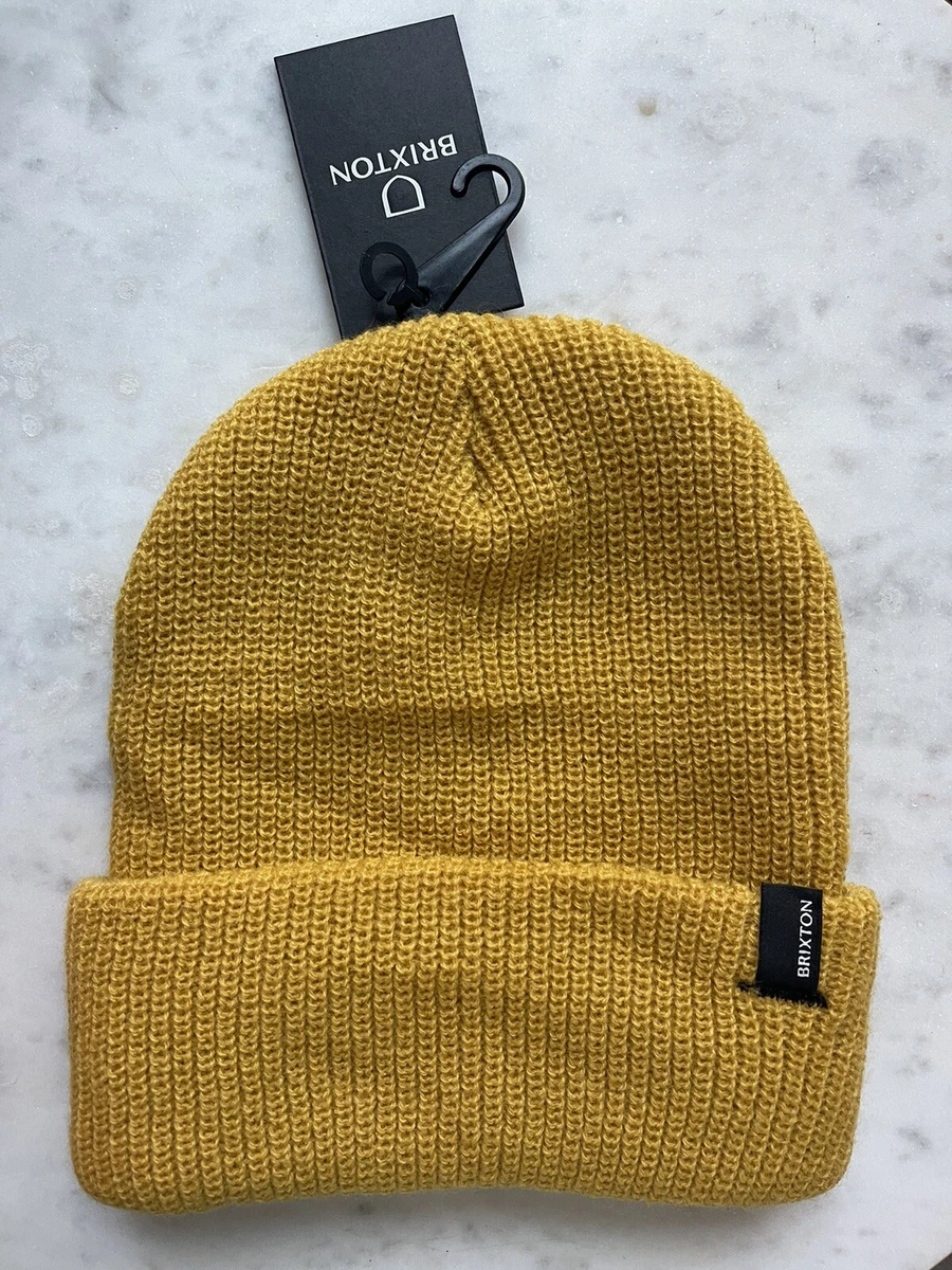NWT BRIXTON Heist Beanie Knit Hat Mustard Yellow Unisex eBay
