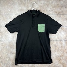 Travis Mathew Polo Shirt Adult Mens Large Black The Chive Pocket Pima Poly Golf