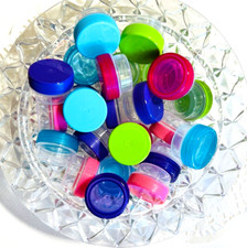 12 Mini Jars lime aqua blue pink 1 tsp 3301 Makeup Container DecoJars USA