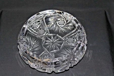Heavy Lead Crystal Ashtray Cigar Midcentury Modern Hollywood Regency