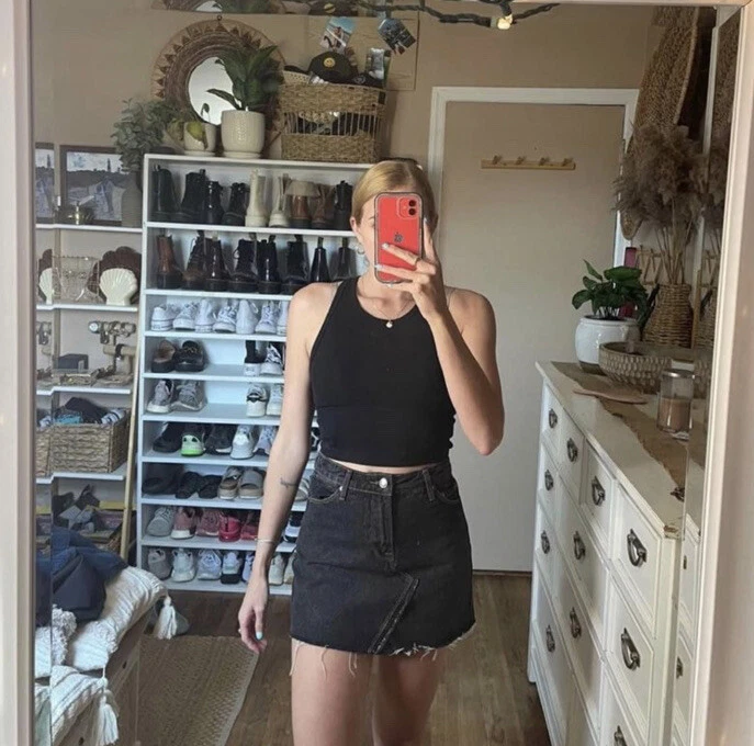 High waisted denim top skirt forever 21
