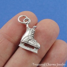 Silver ICE SKATE Figure Skating CHARM PENDANT NEW 