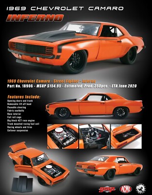 GMP 1:18 2 CARS BLEM 69 CHEVROLET CAMARO STREET FIGHTER INFERNO
