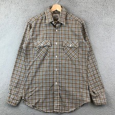 Vintage Levi's Shirt Cowboy Plaid Long Sleeve Button Down 80's Men's M Made in U