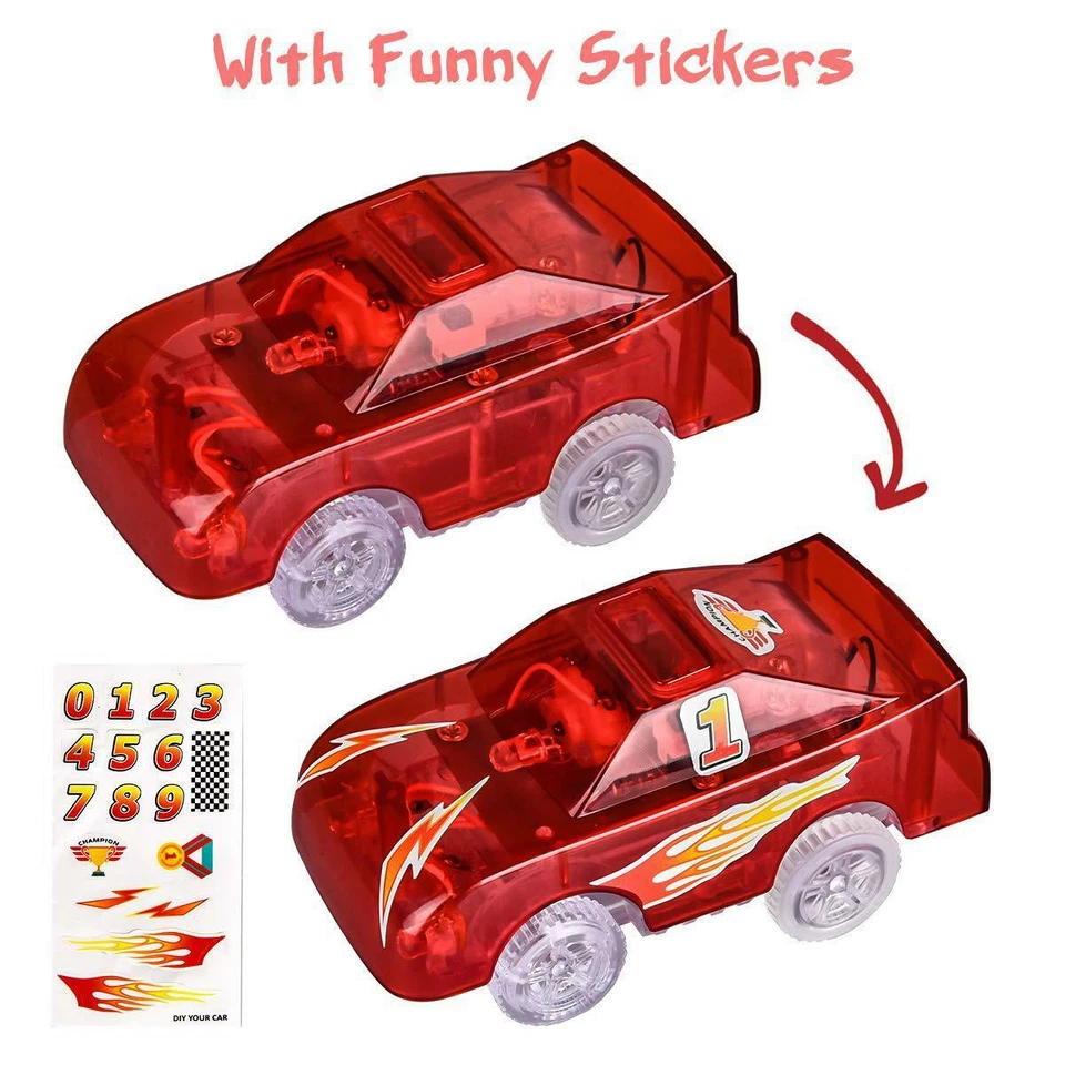 Magic- Tracks Glow in the Dark 5 LED Light Up Race Car Rennstrecken Spielzeug - Bild 4 von 4