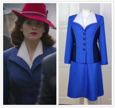 New Movie Agent Carter Blue Suit Cosplay Costume Dress Custom Made Free Shipping Ebay