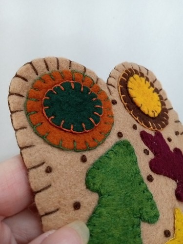 Vintage Hand Stitched Fall Themed Hot Pad/Coaster - Picture 2 of 7
