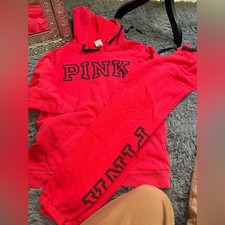    PINK Victoria's Secret Red Hoodie and Sweatpants Set