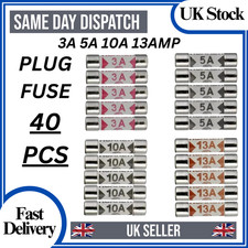 40x Mixed Fuses Ceramic Domestic Electric Fuses Plug Household Cartridge Fuse UK
