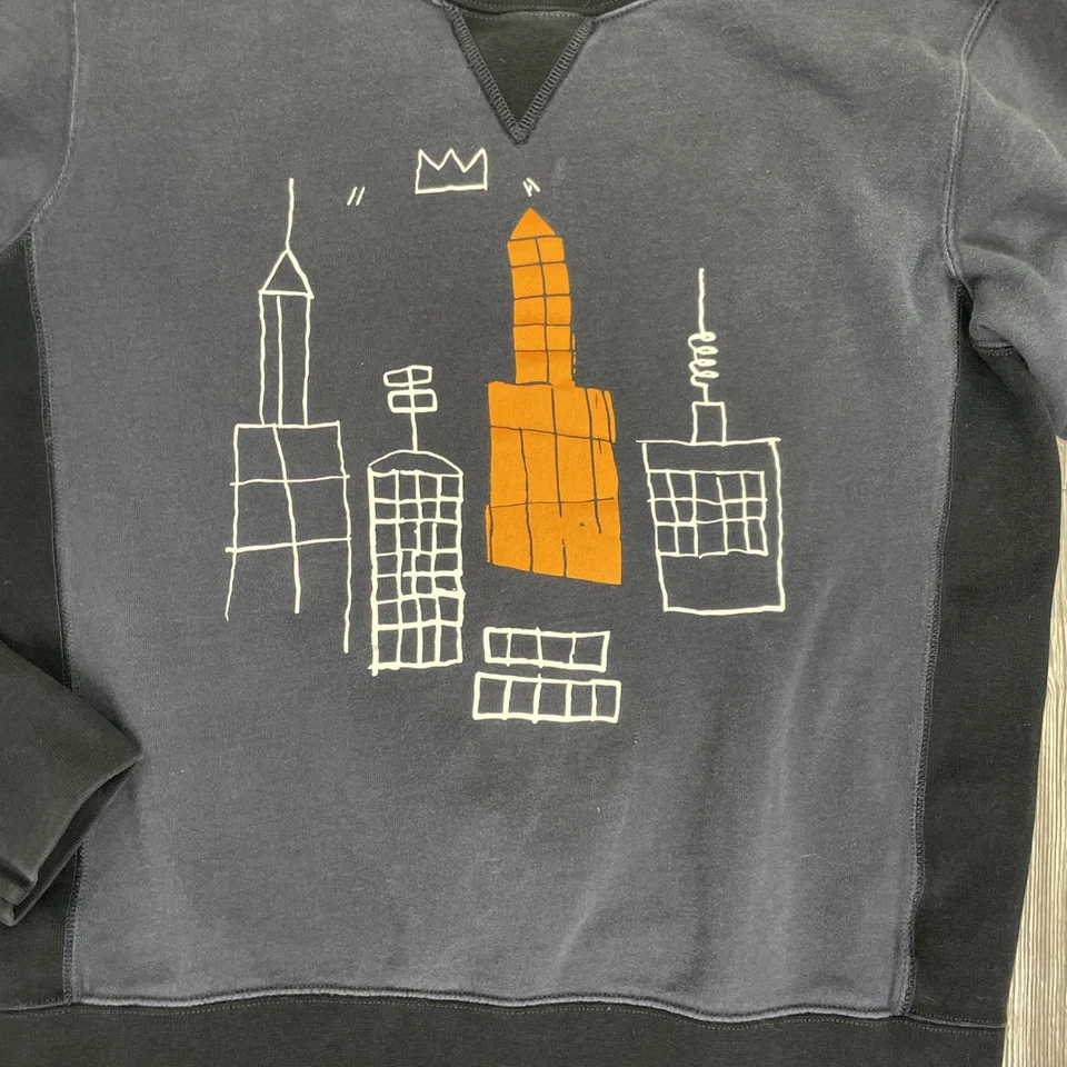 Sudadera Uniqlo Hombres S Negra SPRZ NY Jean Michel Basquiat Terry Francés Foto 2 de 4