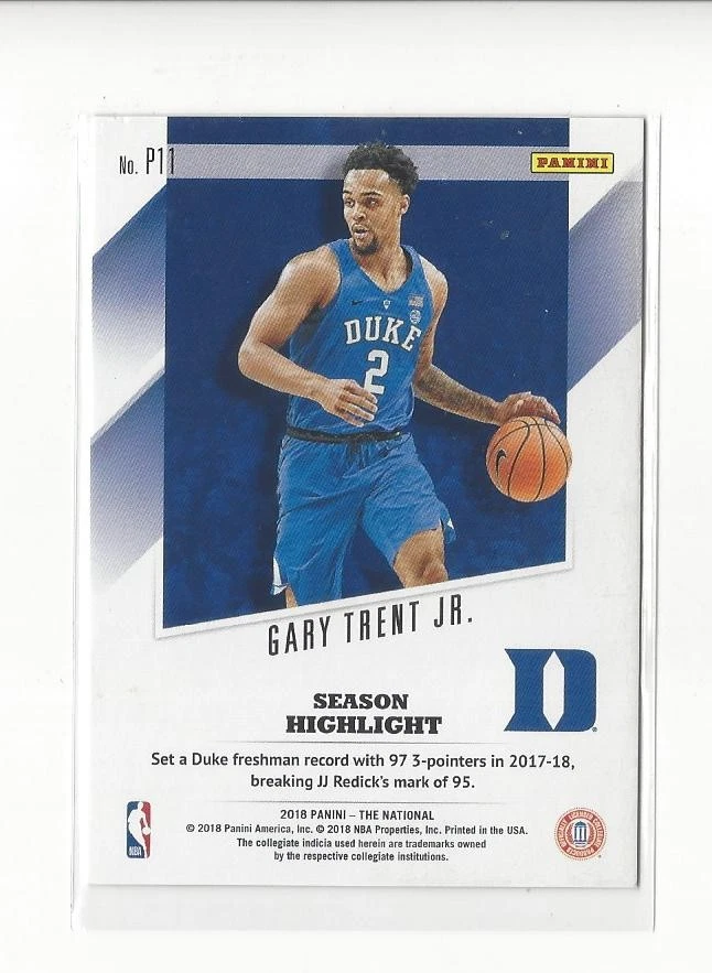 2018 National Convention Prosp Magnetic Fur #P11 Gary Trent Jr RC Duke Bucks /99 - Изображение 2 из 2