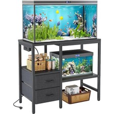 20-29 Gallon Multi - Tier Aquarium Stand with Storage Drawers Shelf Sturdy Metal