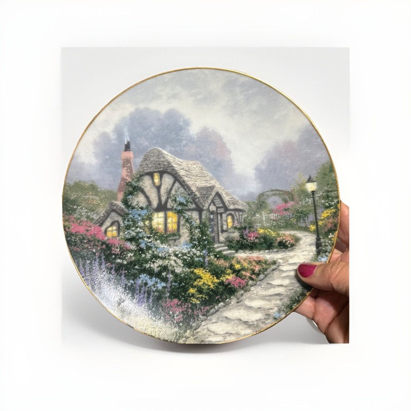 Chandler's Cottage Collectors Plate by Thomas Kinkade Garden Cottages of England