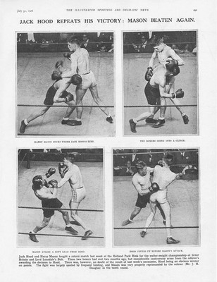 BOXING Jack Hood v Harry Mason at Holland Park Rink - Vintage Print 1926