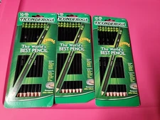 NEW 3 Black Dixon Ticonderoga #2 HB Wood Pencils 30 Total Sharpened 13915 