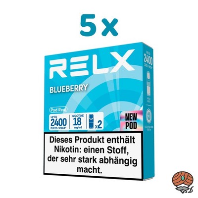 RELX POD REAL Blueberry 18mg/ml Nikotin 5x 2 Pods