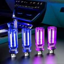 4 PCS Car USB Lights, Portable Plug-in Retro Car Interior Ambient Lights, Mini