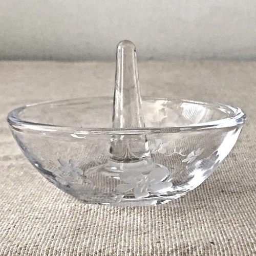 Vintage Waterford Vanity Crystal Ring Holder 2.5" x 3.5" Wedding Engagement Gift
