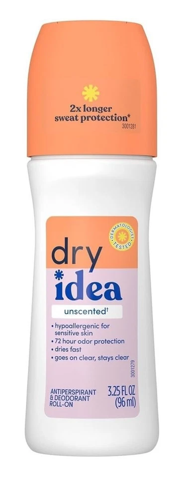 Antitranspirante avanzado Dry Idea 72 horas enrollable para piel sensible 3,25 oz Foto 2 de 4