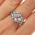 SAMUEL BENHAM BJC 14K Gold Sterling Silver Vintage Real Amethyst Ring Size 7.5