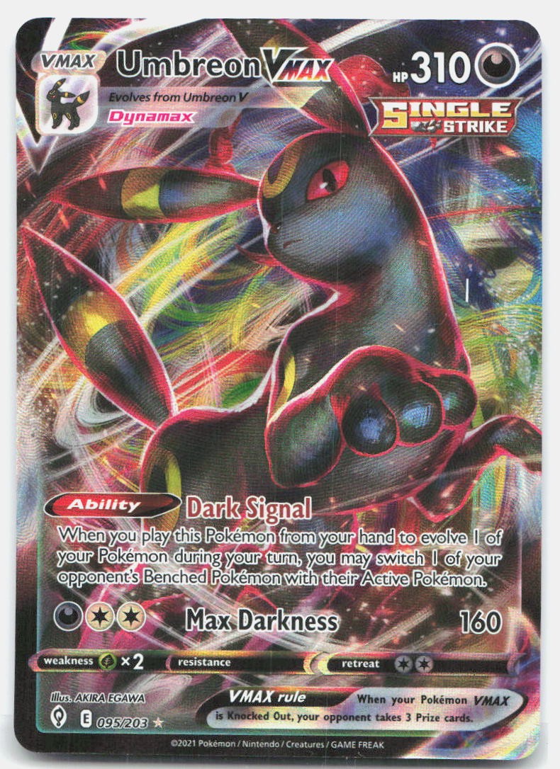 Umbreon VMAX 095/203 Holo VMAX Rare Evolving Skies Pokemon Near Mint