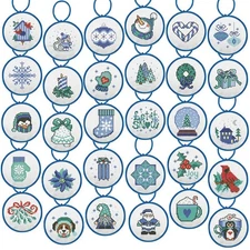 Herrschners® Wintry Blues Ornament Set Counted Cross-Stitch Kit