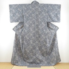 Kimono Small Pattern Wide Collar Polyester Casual M Size Japan