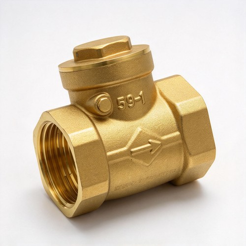 1" Inch Brass Swing Check Valve Steam and Water NPT Threaded Prevents Reverse