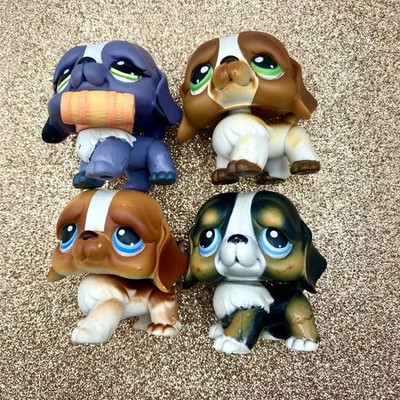 Hasbro LPS Littlest Pet Shop Lot 4 St. Bernards Dogs Barrel #76 #145 #335 #1133